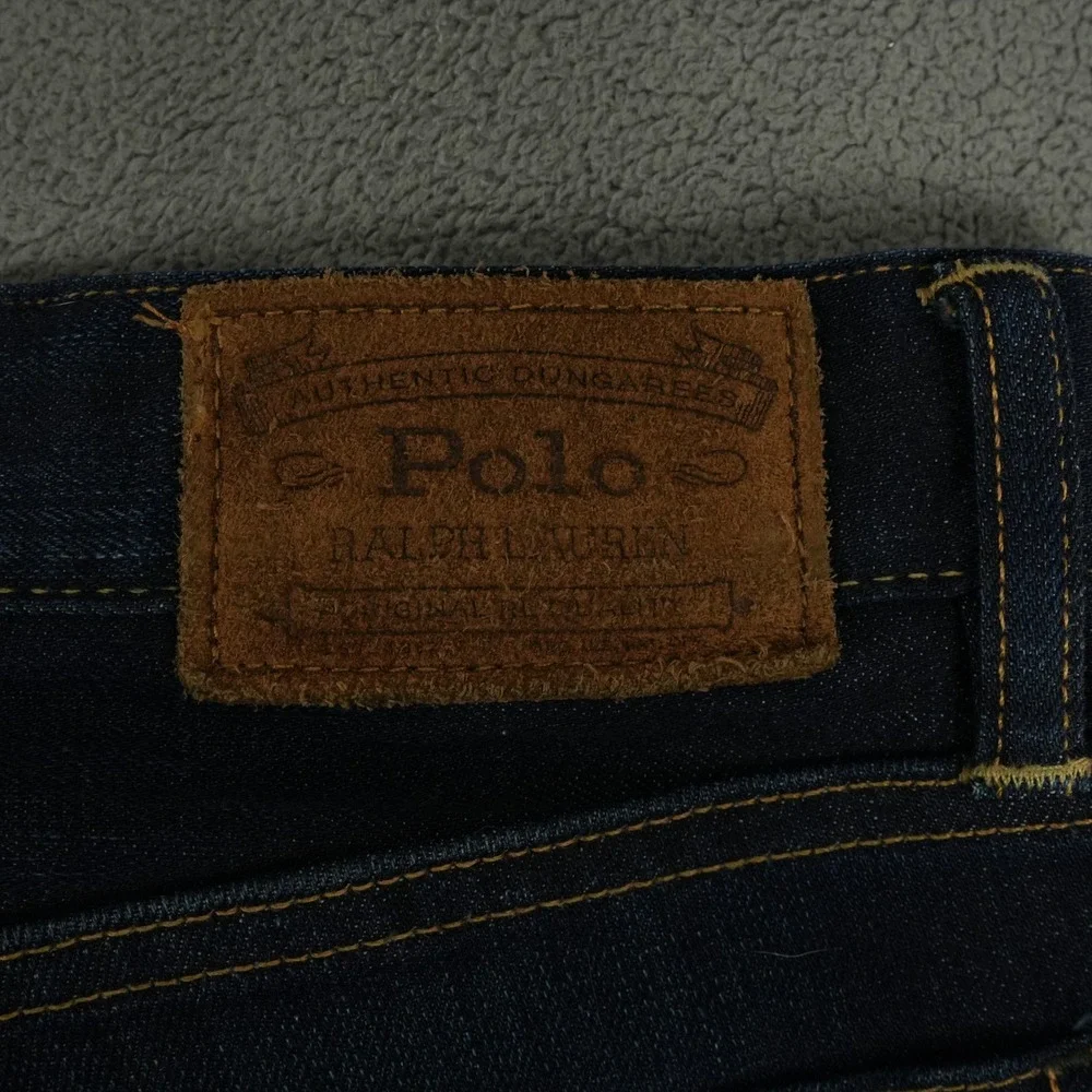 Polo Ralph Lauren Jeans Mens 37x34‎ Dark Blue Varick Slim Straight Denim